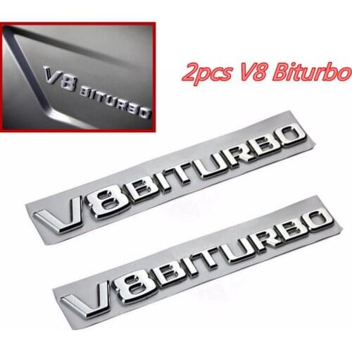 2pcs NEW FOR V8 BITURBO Side Fender Badge Emblems For Mercedes C450 C63