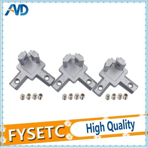 2pcs New 3D printer 2020 3030 4040 T Slot Aluminum Profile 3-way 90 deg inside corner bracket Interior Connector f/ Alu-profile