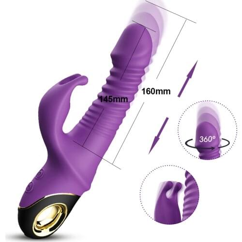 2021 Rabbit Vibrator Automatic Telescopic Rotation G-Spot Clitoris Stimulator Female Masturbation Sex Toys For Women Adults 18