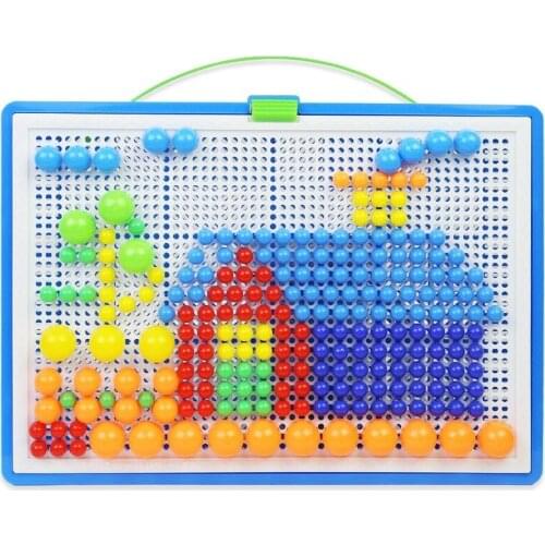 296 Mushroom Nail Toys Children Diy Hand-inserted Beaded Puzzle Mushroom Ding Large Box Baby Toys Puzzle