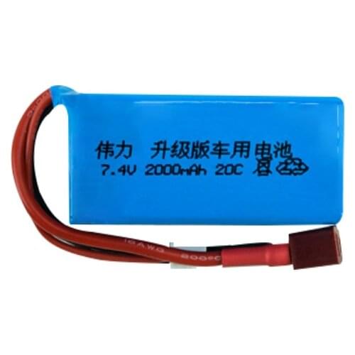 2S 7.4V 2000mah Lipo Battery T Plug Balance Connector for 1:20 Wltoys A959-b A969-b A979-b K929-B 20402 RC Remote Control Car