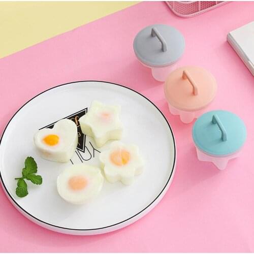 4Pcs Cute Egg Poacher Star Heart Flower Shape Form Maker Steamer Cooking Kitchen Tool Egg Cooker Tools Non-stick Accessories