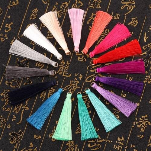 500 pieces Metal Ring Tassels Polyester DIY Tassel 7cm Tassels for Jewelry Earing Handmade Accesorries 20 Colors Available