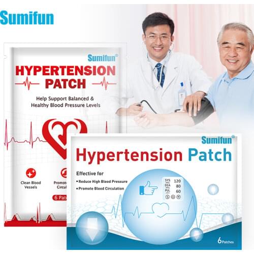 Sumifun 6Pcs/bag Control High Blood Pressure Anti Hypertension Patch Clean Blood Vessel Reduce Sugar Diabetes Herbal Plaster