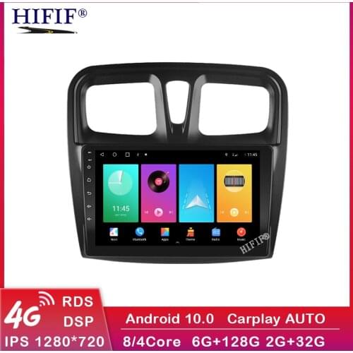 Android 10.0 AI Voice Control 4G DSP Car Radio Multimidia Video Player GPS For Renault Logan 2 Sandero 2014-2019 dvd