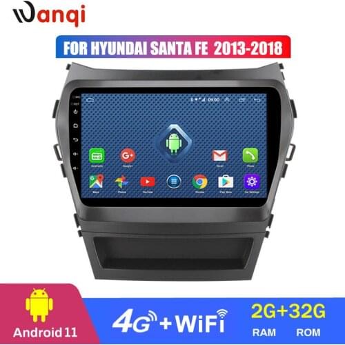 Wan qi 4G Lte All Netcom Android 8.0 9 inch Car Multimedia GPS Radio Stereo For Hyundai Santa Fe 2013-2018 Car Video Navigation