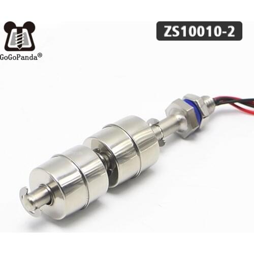 Free Shipping ZS10010-2 M10*100mm Tank Liquid Water Level Sensor Stainless Steel Float Switch Normal Close Double 2 Balls NC