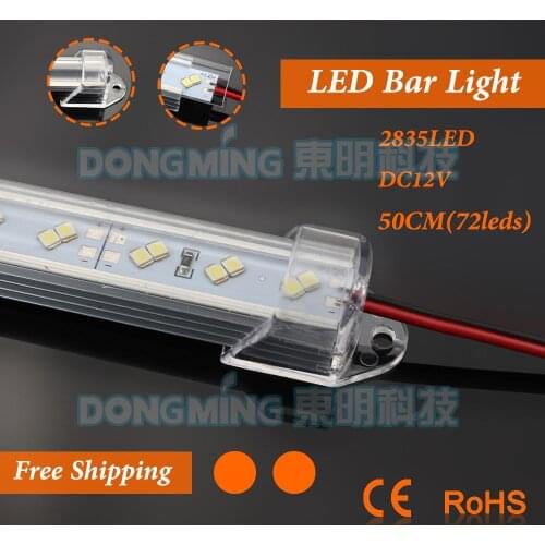 DC12V SMD 2835 Double row LED Hard Strip LED Bar Light with U Aluminium shell +pc cover