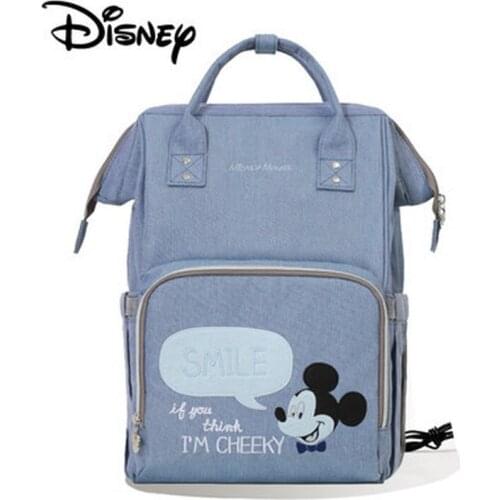 Disney Minnie Mickey Diaper Bag Fashion Backpack Cartoon Mommy Bag Multifunctional Large Capacity Baby Bottle Insulation Handbag