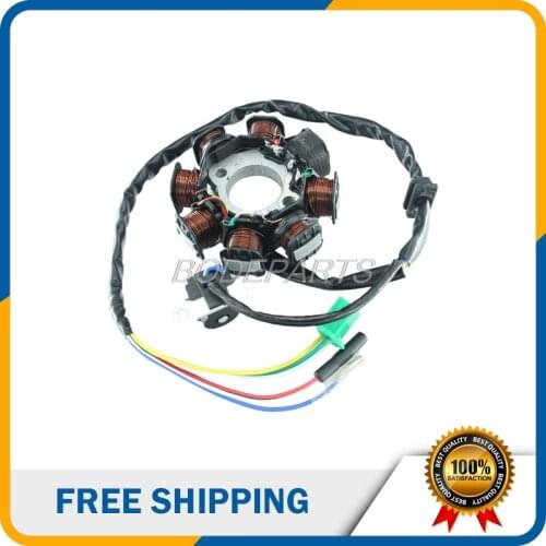 Motorcycle Motor GY6-8 Poles Stator Coils Fit For GY-125cc-200cc Electric Start Engine Free Shipping