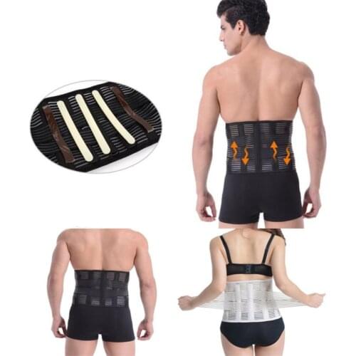 Unisex Elastic Corset Back Lumbar Brace Support Belt PP Plates Waist Belt Orthopedic Posture Back Belt Correction Abdominal