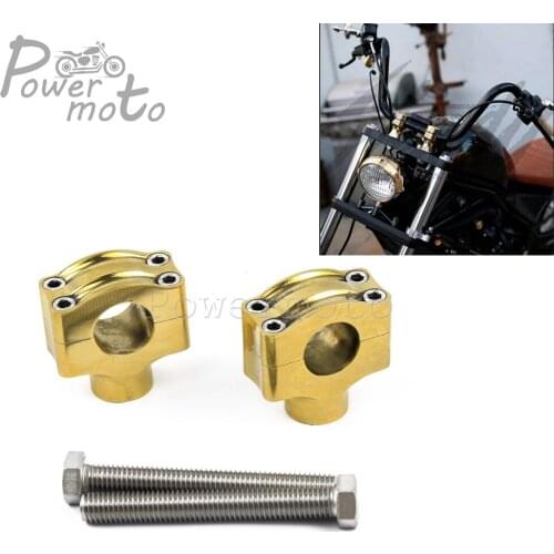 Brass Motorcycle 1'' & 25.4mm Handlebar Risers Clamp Rough Craft Mount for Harley Cafe Racer Bobber Sportster xl883 xl1200 Dyna
