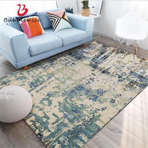 Bubble Kiss American Style Abstract Art Blue Green Ink Pattern Rugs Modern Home Decor Soft Carpets for Living Room Floor Mats