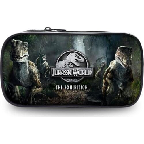 Jurassic Park World 2 Cartoon Pencil Case Zip Super Big Capacity Pen Bag Makeup Bag Stationery Office School