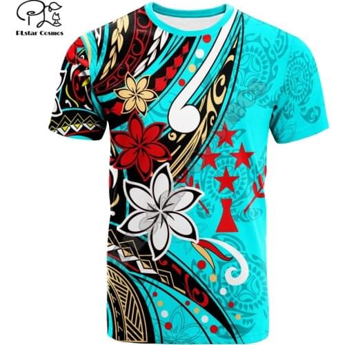 PLstar Cosmos 3DPrint Tribal Culture Kosrae Polynesian Tattoos Turtle Man/Woman Harajuku Streetwear Tshirts Short sleeve-a4