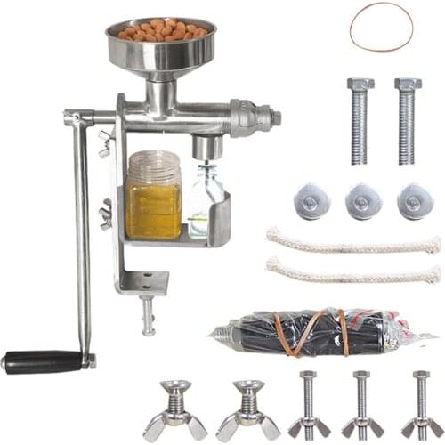 Manual Oil Press Machine Household Oil Extractor Peanut Nuts Seeds Coconut Oil Press Machine Stainless Steel Extraction Maker