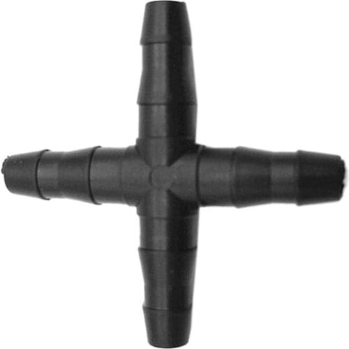 50 Pcs Hose Cross Straight Connector For 4/7 Mm Hose 1/4 Inch Barb Barbed Connector Threaded Garden Greenhouse Micro-Irrigation