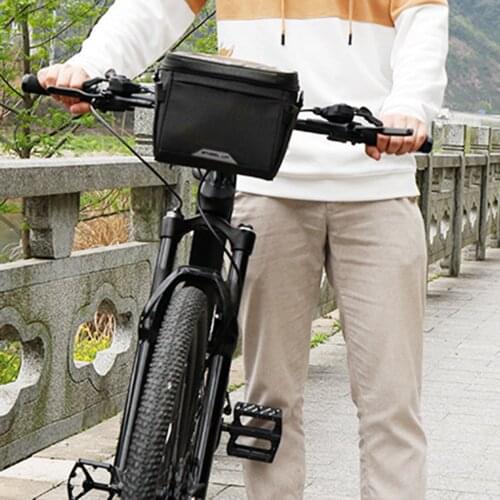 WILD MAN Cycling Bicycle Front Bag Waterproof Touchscreen Phone Bag MTB Bike Handlebar Bag Pannier Rack Basket Reflective Strip