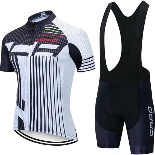 New Capo Pro Cycling Jersey Set Summer MTB Bicycle Clothing Maillot Ropa Ciclismo 100% Polyester Racing Bike Clothes Cycling Set