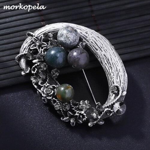 Morkopela Vintage Flower Brooch Metal Brooches And Pins Women Large Banquet Pin Accessories Gift For Women