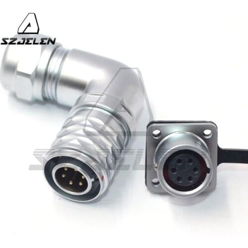 WEIPU SF12 6 pin Flange Elbow Circular Waterproof Connector Male and Female Industrial Power Wire Connector IP67