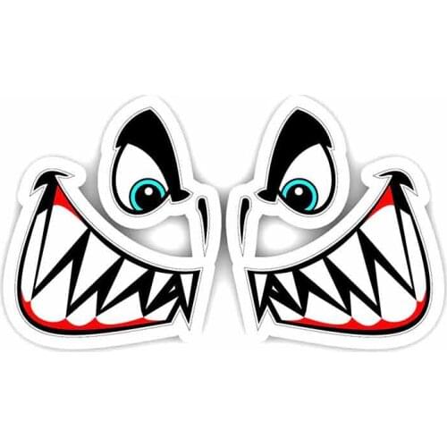 Funny 13cm x 7.6cm For Two Angry Sharks Graffiti Car Stickers Vinyl Car Wrap Decal Personality Creative Waterproof Decor