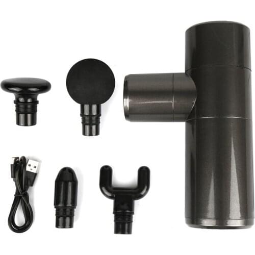 1 Set Mini Electric Massage Gun Portable USB 4 Gear Muscle Pain Relief Body Relaxation Slimming Shaping Massager With 4 Heads