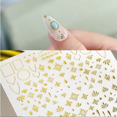 1pcs Nail Art Decoration Bronzing Nail Decals 3D Nail Polish Glue Phototherapy Nails
