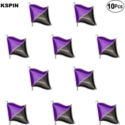 Purple Black Flag Lapel Pin Flag badge Brooch Pins Badges 10Pcs a Lot