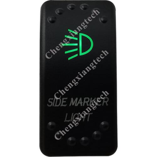 12V/24V Car Boat 3 Pins SPST ON/OFF Green & Blue Led Light Rocker Toggle Switch Side Marker Light for Carling ARB Narva 4x4