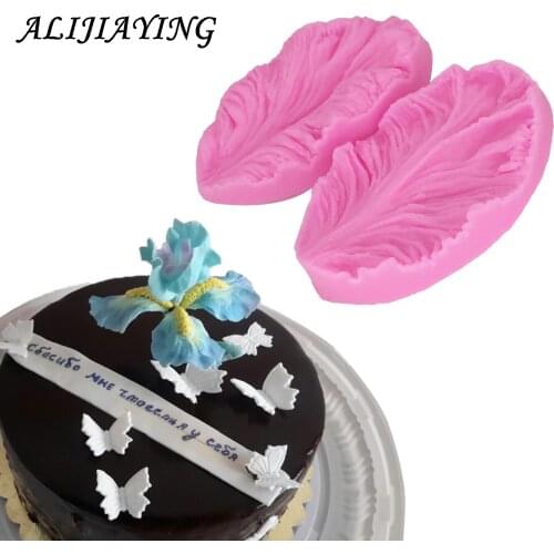 2Pcs/set Fondant silicone mold 3D flower cooking wedding decoration baking Sugar Craft Molds Leaves petal DIY Cake D0748