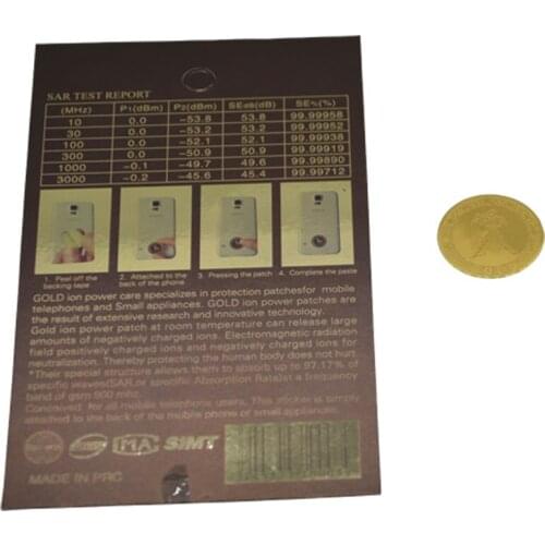 200pcs Wholesale Price Anti Radiation Sticker Shield for Phones Laptop Round Gold Mobile Phone Sticker with Retail Package