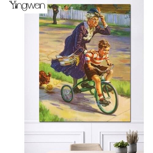 Diamond Painting Portrait 5D DIY Full Diamond Embroidery A Lively Old Grandmother Child Picture Of Rhinestone Cross Stitch Kits