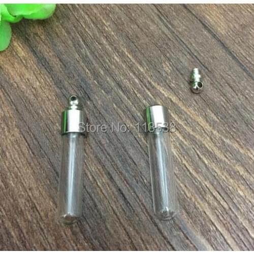Free ship 100pcs/lot M15 name on rice art glass vial pendant mini glass bottle pendant wish bottle necklace pendants
