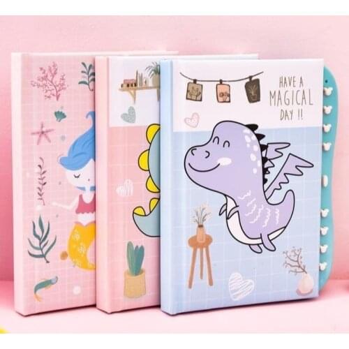 Girls Heart Password Book Notebook Password Lock Notepad Primary School Pupils Locked Diary Small Fresh Notebook Stationery