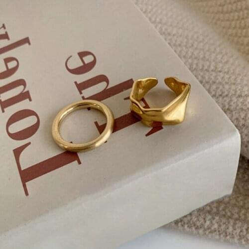 Big Wide Irregular Gold Finger Rings For Women Fashion Jewelry Hip Hop Special Design Golden Ring Party Show Jewellery