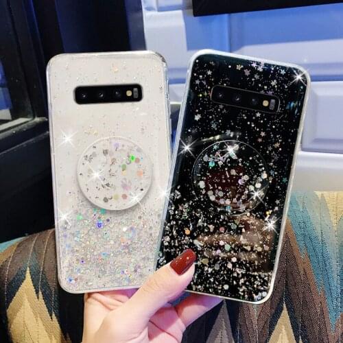 For Samsung S10 S9 S8 Plus Case Cute Bling Glitter Soft Silicone Cover For Samsung Galaxy S10e S10+ S9+ S8+ S 10 S 9 Holder Case