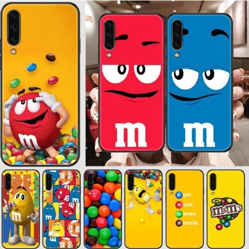 M&M Chocolate cute Phone case For Samsung Galaxy A 3 5 7 8 10 20 21 30 40 50 51 70 71 E S 2016 2018 4G black tpu back painting