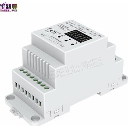DL DC5V-24V DMX512 to 4CH 0-10V Decoder 0-10V LED Dimmer DMX 512 Signal to 0-10V Signal RGB/RGBW controller 4 Channel Dimmer