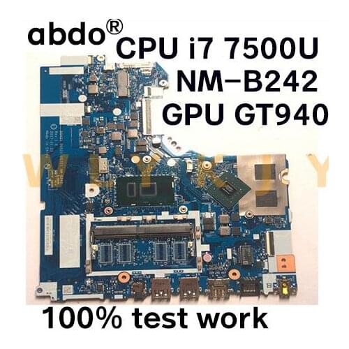 DG421 DG521 DG721 NM-B242 for Lenovo 320-15IKB 320-15ISK notebook motherboard CPU i7 7500U GPU GTX940M DDR4 100% test work