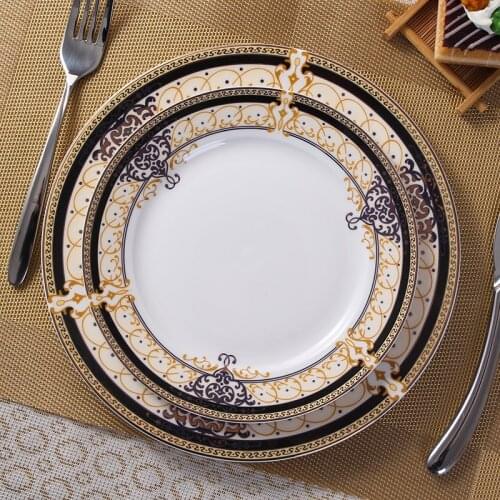 Ceramic Tableware Western Food Plate Set Home Bone China Creative Steak Plate Dish Spaghetti Plate Flat Snack Plate