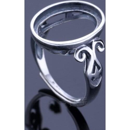 12*16mm 925 STERLING SILVER women Semi Mount Bases Blanks base blank Pad VINTAGE ring rings Setting set jewelry gift diy A2120