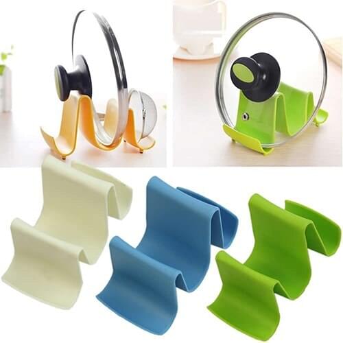 Wave Style Pan Pot Cover Spoon Lid Shell Rack Stand Holder Home Kitchen Utensils