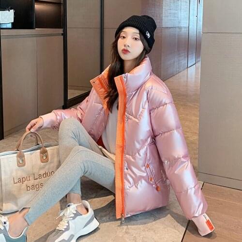 New 2021 Women Short Jacket Winter Thick Hooded Cotton Padded Coats Female Korean Loose Puffer Parkas Ladies Oversize Outwear