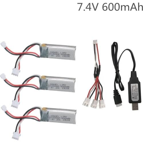 7.4V 600mAh Lipo Battery for WLToys F959 XK DHC-2 A600 A700 A800 A430 2s 30C 7.4v lipo battery for WLToys F959 RC Airplane