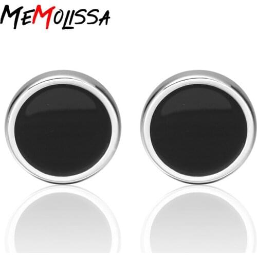 MeMolissa NEW shirt cufflinks for mens gift Brand cuff buttons Enamel Black cuff links High Quality abotoaduras Jewelry