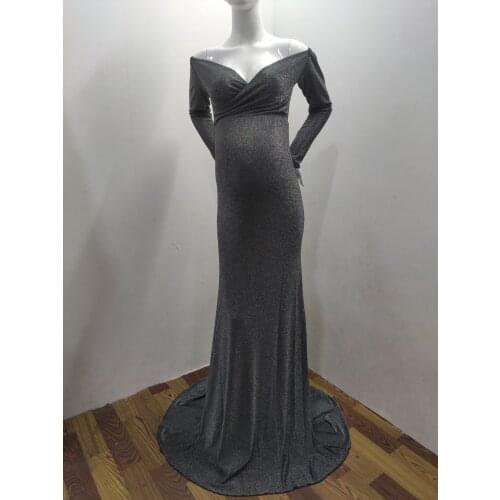 Fashion Maternity Dresses Photography Props Leopard Pregnancy Dress Long Sleeve Maternity Clothes For Pregnant Women Photo Shoot