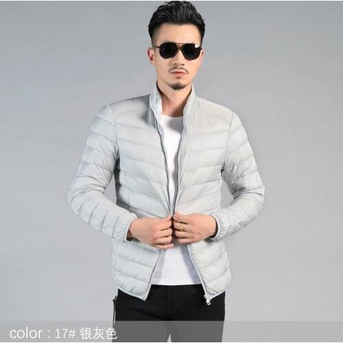 Winter Duck Down Jacket Men Autumn Winter Warm Fashion Mandarin Collar Long Sleeve Casual Lightweight Duck Down Coat Men 4XL