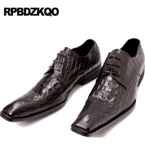 Snake Skin Custom Handmade Shoes Alligator Oxfords Men Python Leather Square Toe Snakeskin 46 Big Size Office Crocodile Dress