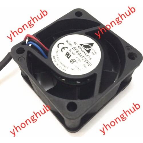 Detla Electronics EFB0412VHD R00 DC 12V 0.18A 40x40x20mm Server Cooling Fan